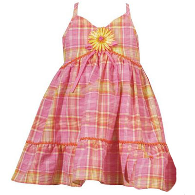 Rare Editions Boutique Childrens PINK PLAID Dress Girl Plus Size 10.5-18.5