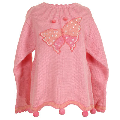 Girls Clothes PINK BUTTERFLY Sweater MULBERRIBUSH Top Boutique Girl 2T-12