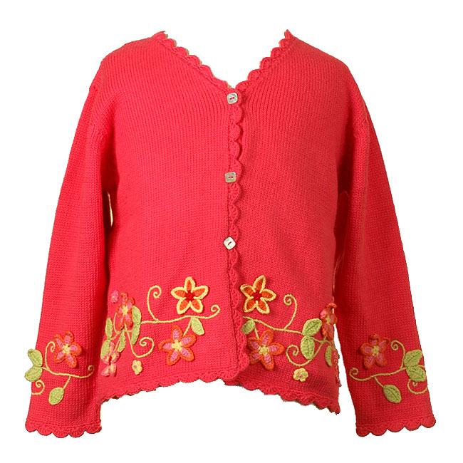 Little Girls Boutique Fall PINK FLORAL Cardigan Sweater MULBERRIBUSH Girl 4-6