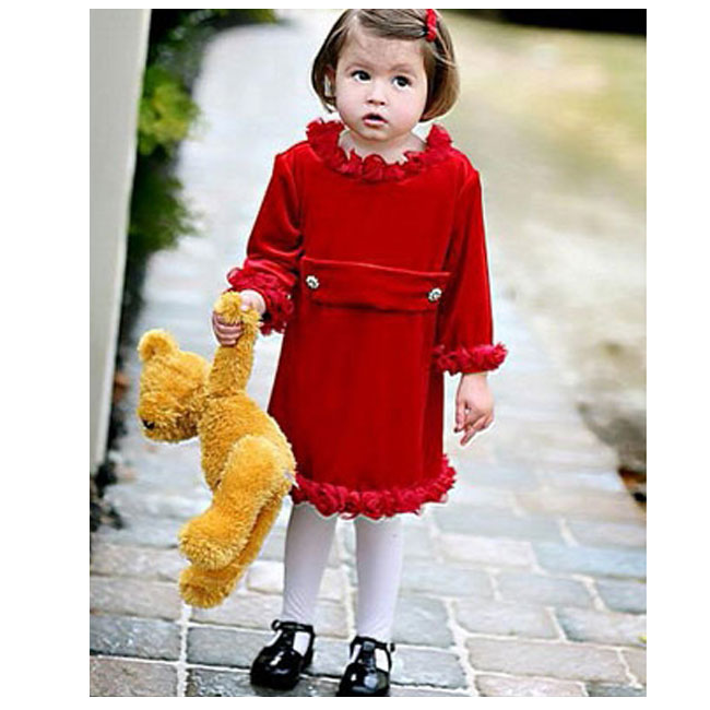 Toddler Little Girls Christmas RED RHINESTONE Dress GREGGY GIRL 2T-6X