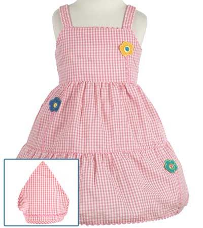 LIL' JELLYBEAN Boutique Girls Clothing Kids Clothes PINK GINGHAM Dress Set 4-6X 