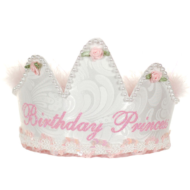 Boutique Baby Girl Accessory White TIARA BIRTHDAY PARTY HAT CROWN