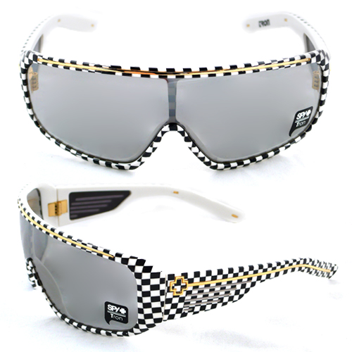 New Spy Tron Sunglass Checkers Grey Silver  Gradient