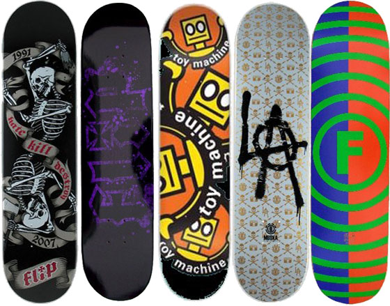 5 Skateboard Decks FLIP TOY MACHINE ELEMENT FOUNDATION