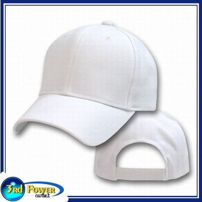 WHITE Plain Blank CAP~Adjustable BASEBALL Hat~NEW OSFA
