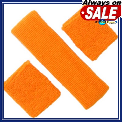 ORANGE Athletic SWEATBAND Head & Wrist SPORT sweat band