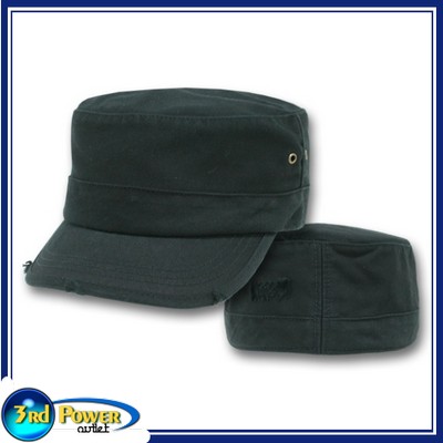 BLACK Military VINTAGE Cadet CASTRO HAT~Army Cap~Sz S/M