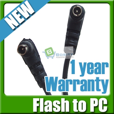 12' Male-male M-M Flash PC Sync Cable cord/lead adapter
