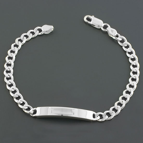 SOLID STERLING SILVER 5MM ID CURB LINK 8" BRACELET