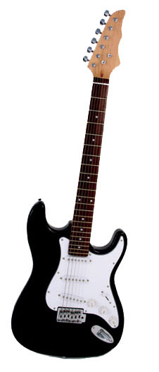 NEW 39" METALLIC BLACK ELECTRIC GUITAR KIT w/ CASE~~NR