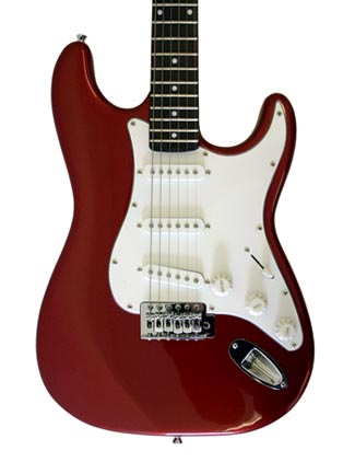 L@@K~~39" METALLIC RED ELECTRIC GUITAR w/ CASE~~NR