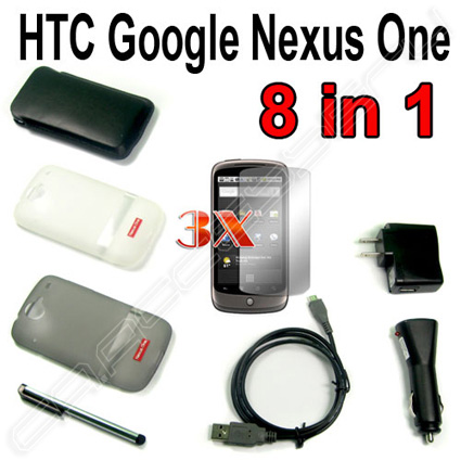 nexus test FOR HTC GOOGLE NEXUS ONE +charger&Silicone case +STYLUS pic