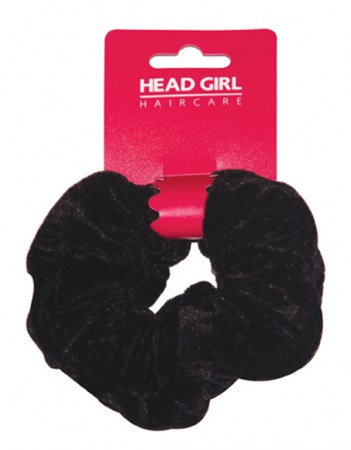 HEAD GIRL Velvet Scrunchie Black