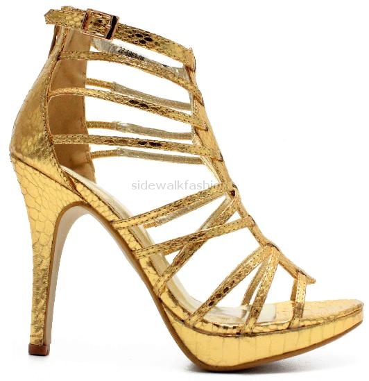 gold strappy heels size 11