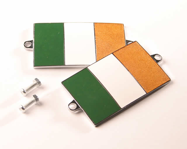 Ireland Irish Eire Tricolor Flag Badge Badges (pair)