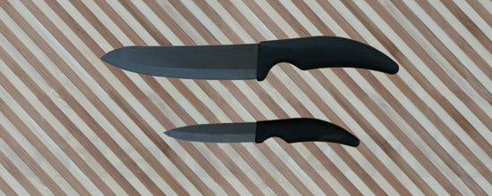 Ceramic Chef's Knife plus Ceramic Paring Knife in Black