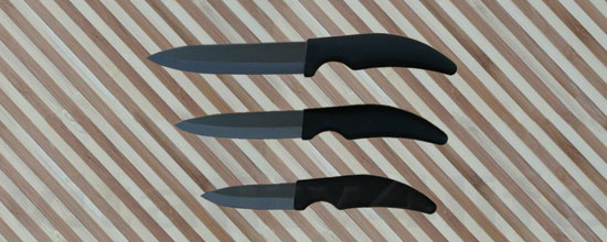 Ceramic Knife 3 Set in black