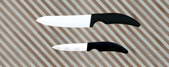 Ceramic Chef's Knife plus Ceramic Paring Knife in White
