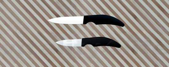 Ceramic Standard Paring Knife plus Ceramic Mini Paring Knife in White