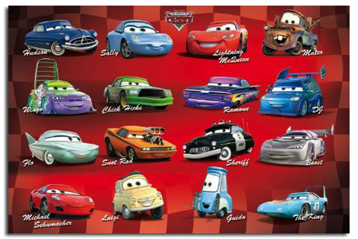 pixar cars logo. Cars Characters Poster Disney