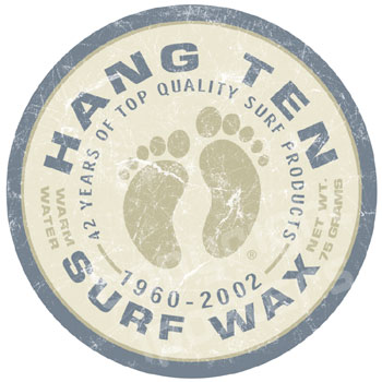 Hang Ten Surf Wax Tin Metal Advertising Sign Brand New