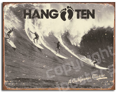 Hang Ten Surfing Surf Steel Metal Plaque Sign Brand New