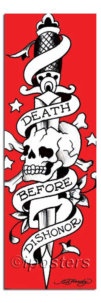 Don Ed Hardy Death Before Dishonor Tatoo Door Poster