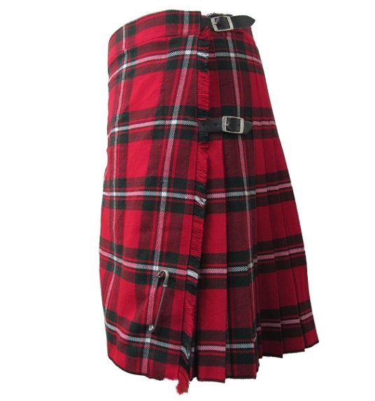 MacGregor Red Tartan Plaid Deluxe Kilt Skirt 26 44