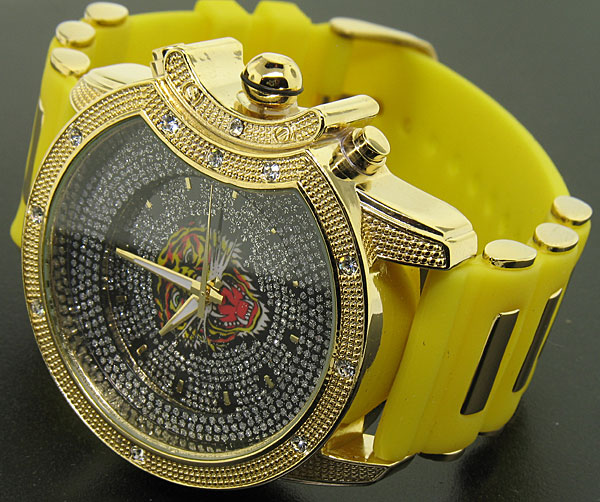 Big gold roaring tiger hip hop bling 