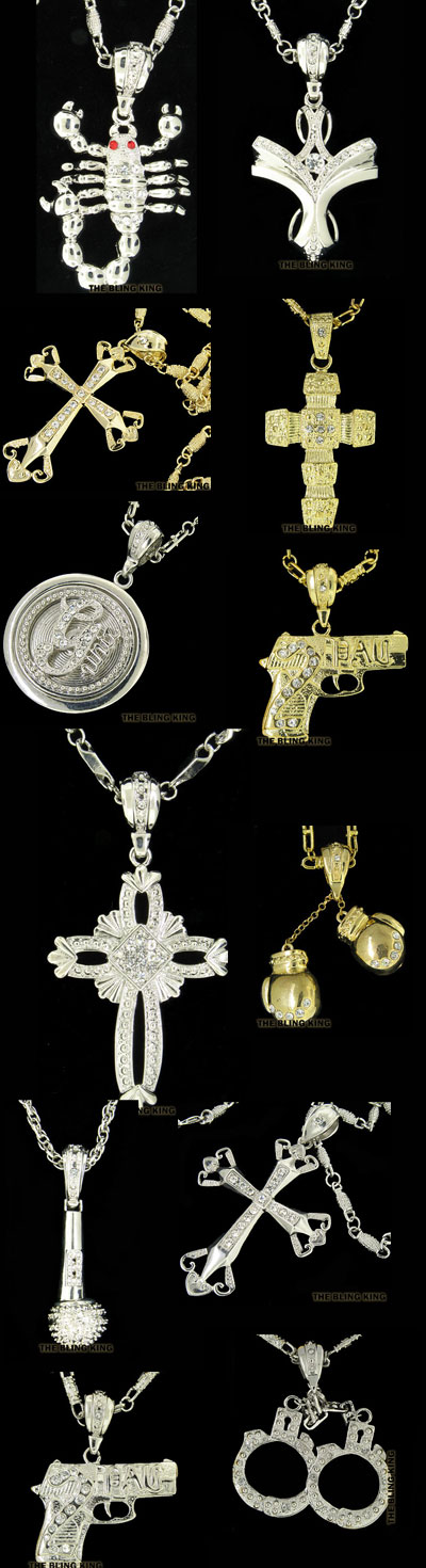 10 x quality bling pendants wholesale hip hop jewellery
