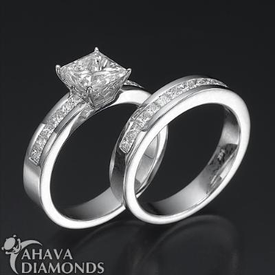 3.36 Ct Vs1 H Wedding Diamond Ring Set 14k Gold-white