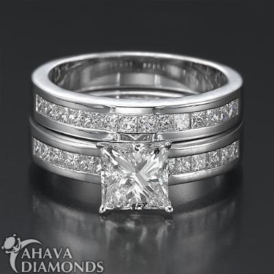 3.11 Ct Vs2 Engagement Diamond Ring Set 14k Gold-white