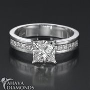 18K_1pri_419: 18K   Diamond Ring 1.93 CT SI1 D Princess Cut