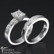 setpri_3062: 3 CT SI1 H Wedding Diamond Ring Set 14k Gold-White