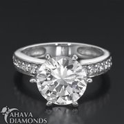 18K_bigsol_634: 18K White Gold Diamond Ring 1.26 CT SI2 D Round Cut