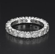 ete_2001: 2 CT REAL DIAMOND ETERNITY RING WEDDING BAND WHITE GOLD
