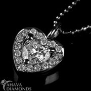 dia_hneck610755: 0.94 Ct Si2 H Heart Diamond Pendant + 14K Gold Necklace