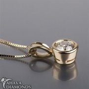 dia_grneck6159: 1 Ct Si2 G Solitaire Diamond Pendant 14Kt Gold Necklace