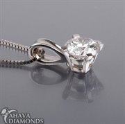 dia_sneck2084: 1.13 Ct Vs2 E Round Diamond Pendant + 14K Gold Necklace