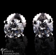 18K_dia_ear544612: 18K Yellow Gold Diamond Stud Earrings 0.76 CT SI2 Round