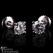 18K_dia_ear54373x: 18K Yellow Gold Diamond Stud Earrings 0.8 CT VVS2 Round