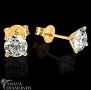 18K_dia_gear553752: 18K Yellow Gold Diamond Stud Earrings 0.66 CT VS1 G