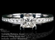 ringa_mount: Semi Mount 0.72 ct Princess Diamond Ring 14k Gold-White
