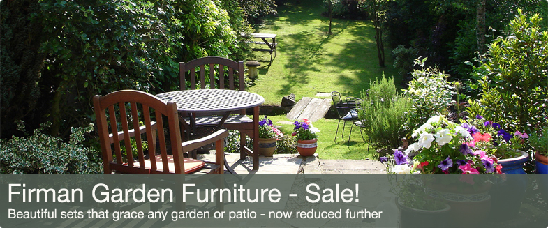 Garden furniture, wooden garden furniture sets, low maintenance cast iron and textilene furniture sets.
