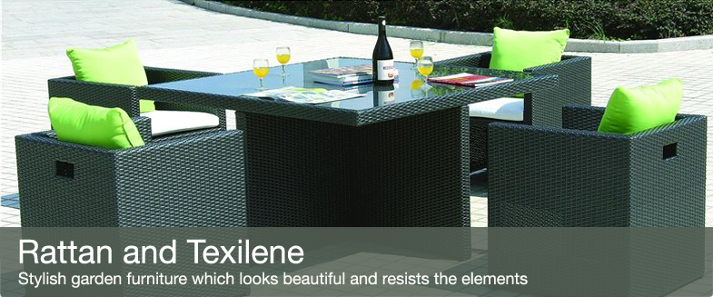 Garden furniture, wooden garden furniture sets, low maintenance cast iron and textilene furniture sets.