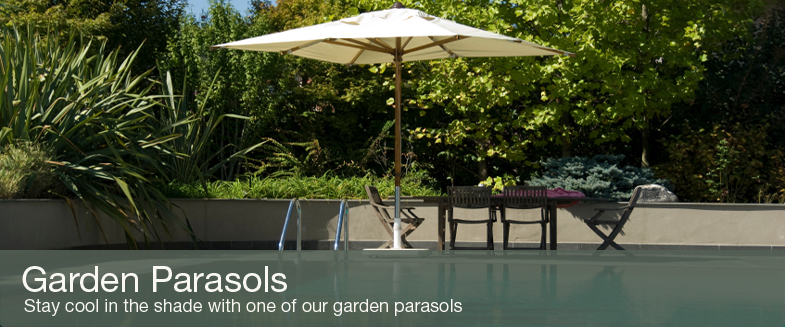 Garden Parasols offering shade when you need it most in your garden