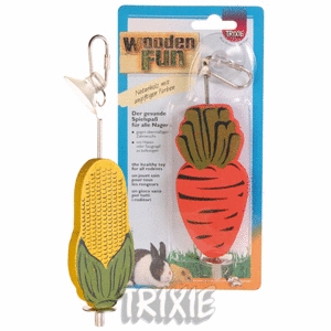 WOODEN FUN CHEW TOY FRUIT STICK FOR RABBITS GUINEA PIGS CAGE HUTCH
