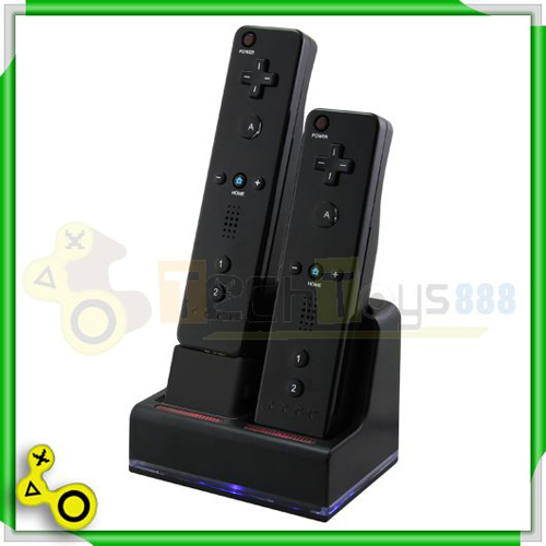 Remote Controller Charger +2 Battery Packs For Wii Game