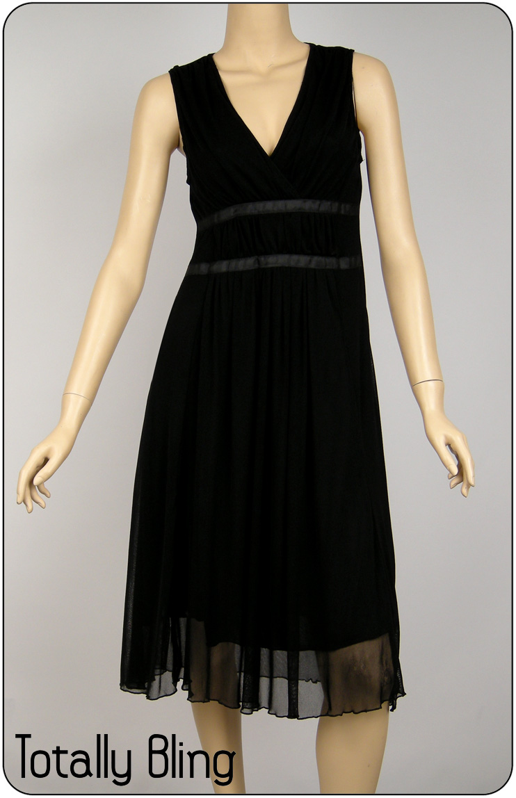 Layered black sleeveless evening/cocktail dress-size 10