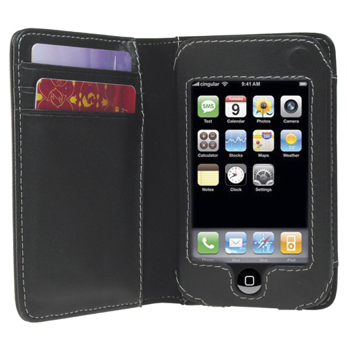 Leather Case for Apple Ipod Toucu1/2 8/16/32GB/8 Black